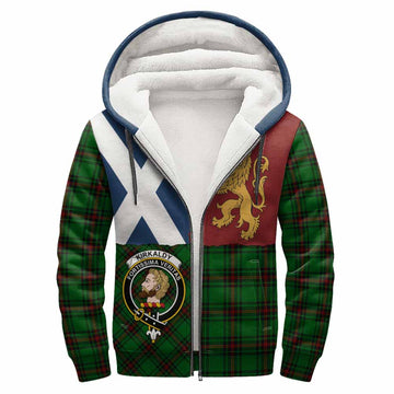 Kirkaldy Crest Tartan Sherpa Hoodie with Lion Rampant Saltire Style