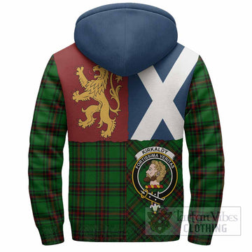 Kirkaldy Crest Tartan Sherpa Hoodie with Lion Rampant Saltire Style