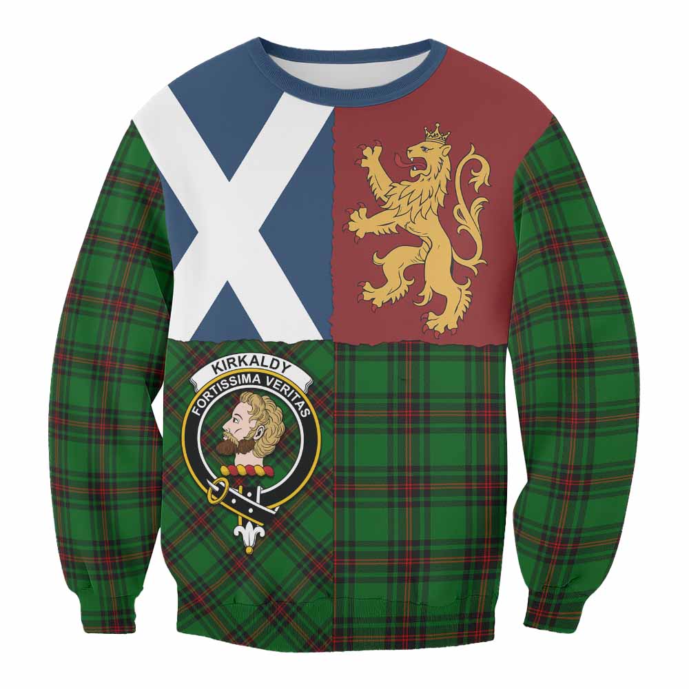 Kirkaldy Crest Tartan Sweatshirt with Lion Rampant Saltire Style