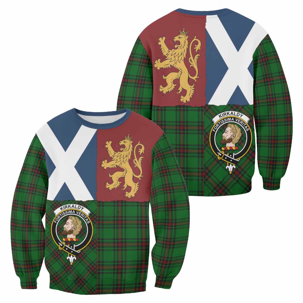 Kirkaldy Crest Tartan Sweatshirt with Lion Rampant Saltire Style