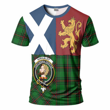 Kirkaldy Crest Tartan T-Shirt with Lion Rampant Saltire Style