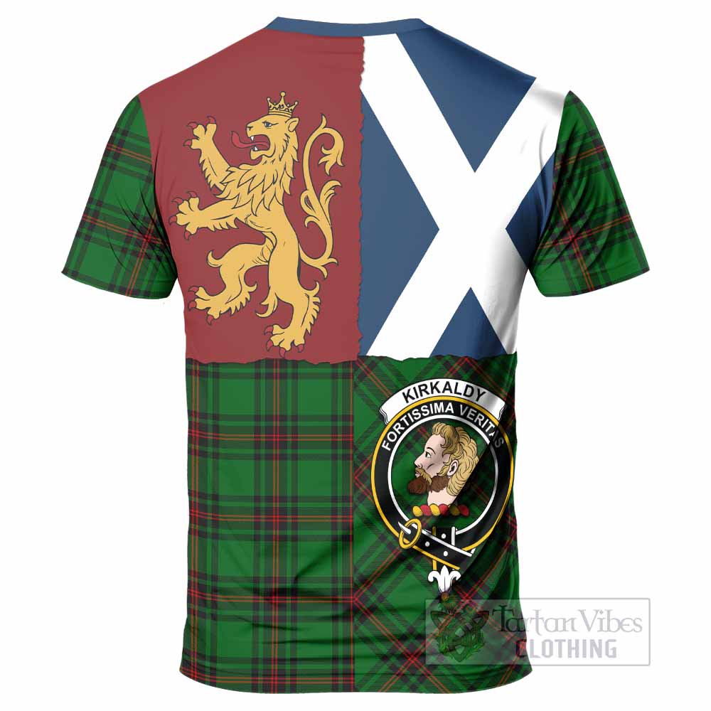 Kirkaldy Crest Tartan T-Shirt with Lion Rampant Saltire Style