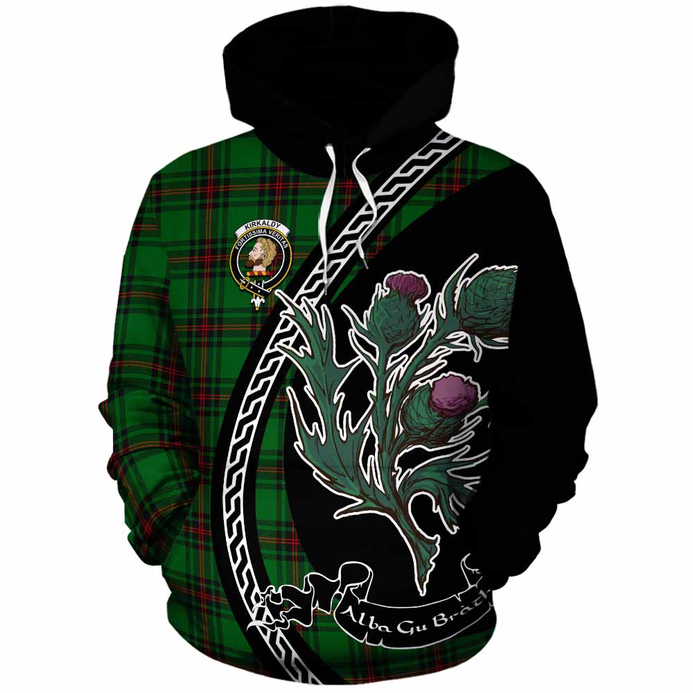 Kirkaldy Family Crest Tartan Cotton Hoodie Alba Thistle Inspired - Tartan Vibes Clothing