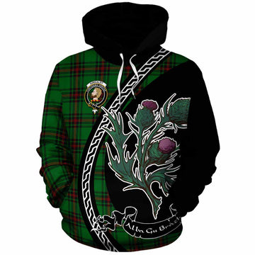 Kirkaldy Family Crest Tartan Cotton Hoodie Alba Thistle Inspired