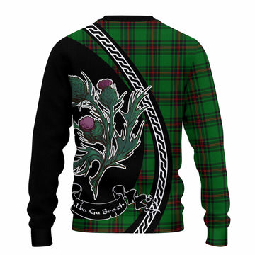 Kirkaldy Family Crest Tartan Knitted Sweater Alba Thistle Inspired - Tartan Vibes Clothing