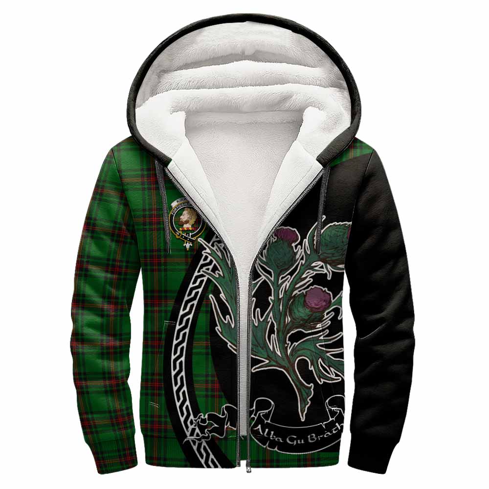 Kirkaldy Family Crest Tartan Sherpa Hoodie Alba Thistle Inspired - Tartan Vibes Clothing