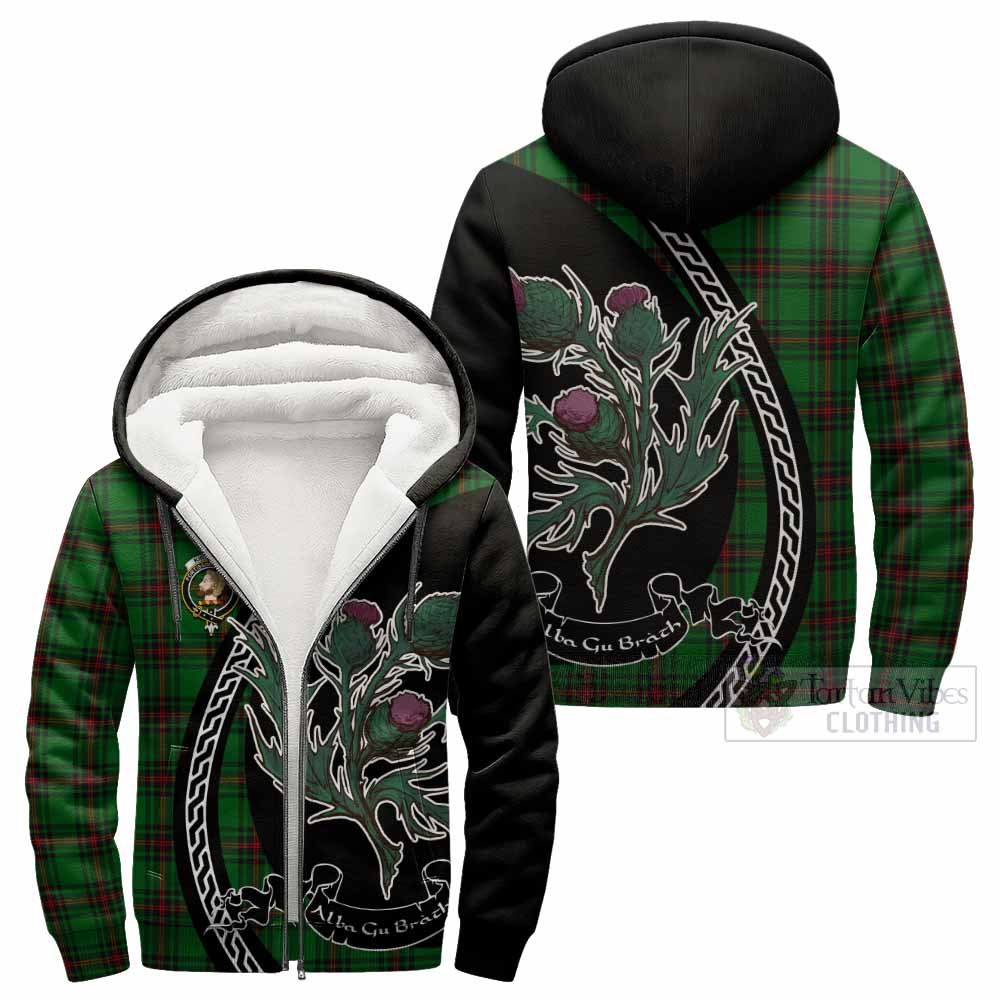 Kirkaldy Family Crest Tartan Sherpa Hoodie Alba Thistle Inspired - Tartan Vibes Clothing
