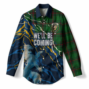 Kirkaldy Scotland Tartan Women Casual Shirt WC2026 Football - We'll Be Coming