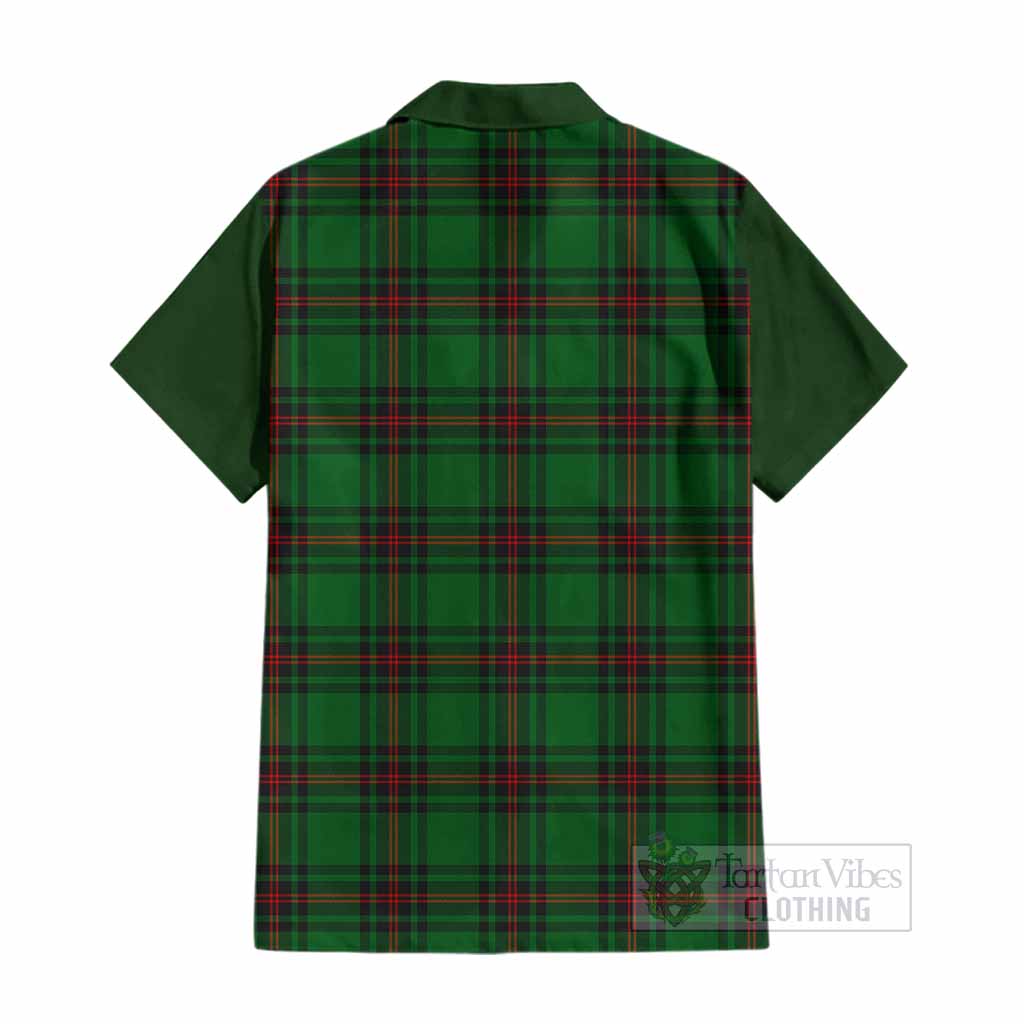 Kirkaldy Tartan Accent Cotton Hawaiian Shirt with Family Crest