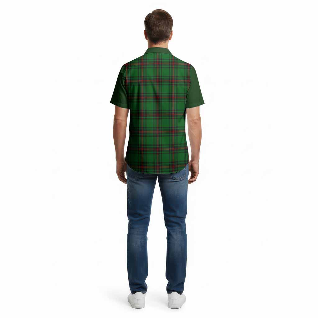 Kirkaldy Tartan Accent Cotton Hawaiian Shirt with Family Crest