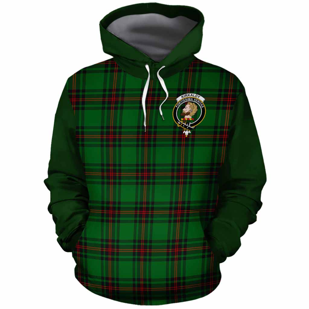 Kirkaldy Tartan Accent Cotton Hoodie with Family Crest