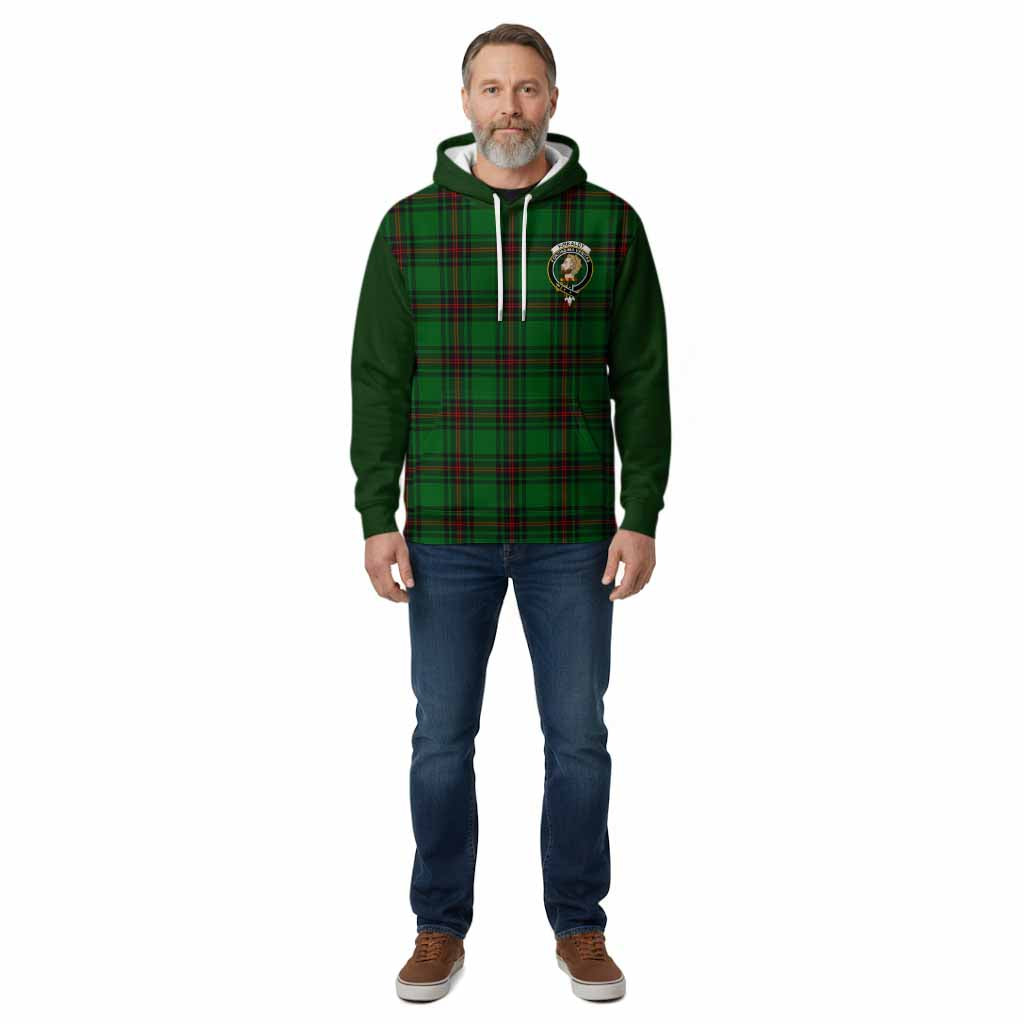 Kirkaldy Tartan Accent Cotton Hoodie with Family Crest