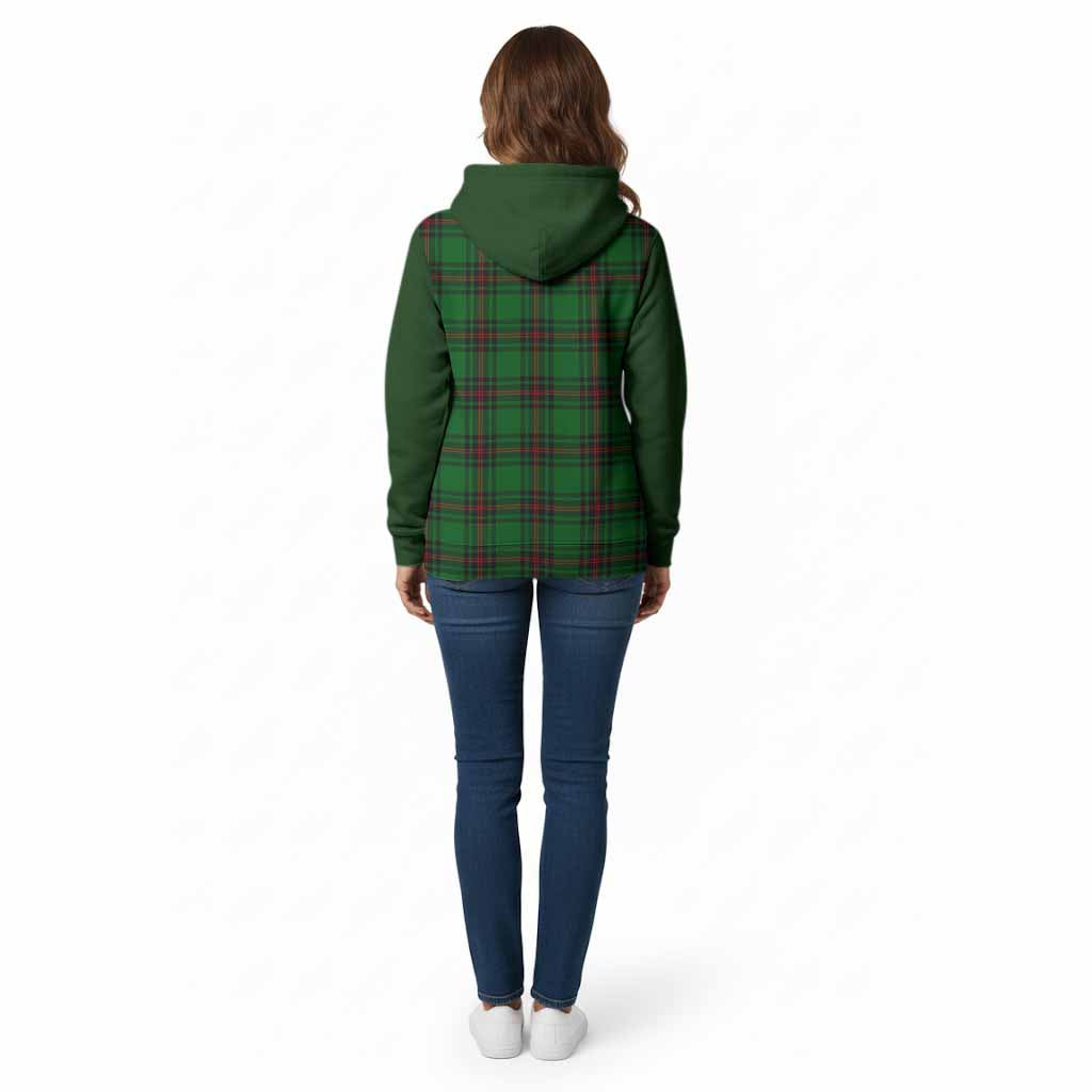 Kirkaldy Tartan Accent Cotton Hoodie with Family Crest