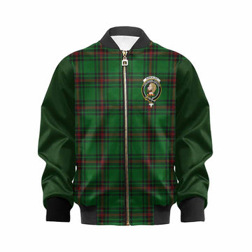 Kirkaldy Tartan Accent Kid Bomber Jacket with Family Crest