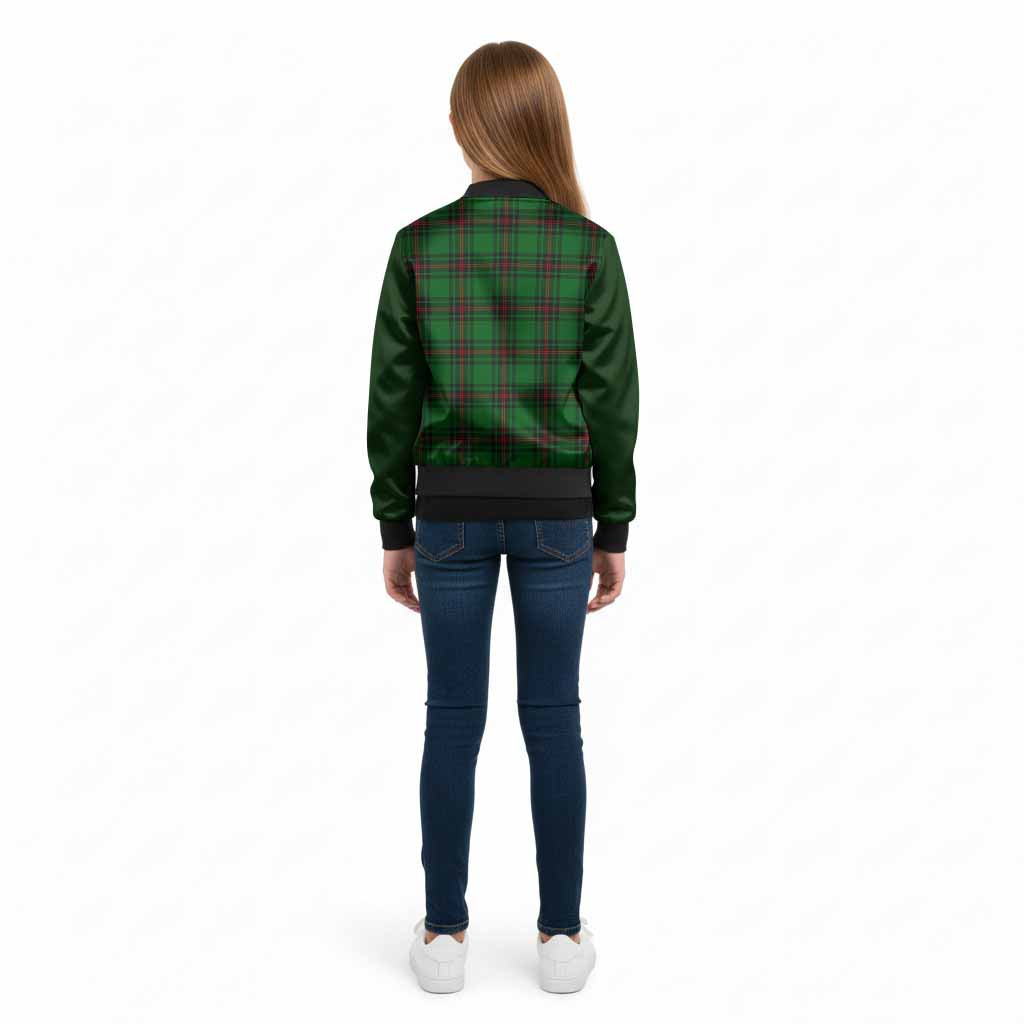 Kirkaldy Tartan Accent Kid Bomber Jacket with Family Crest