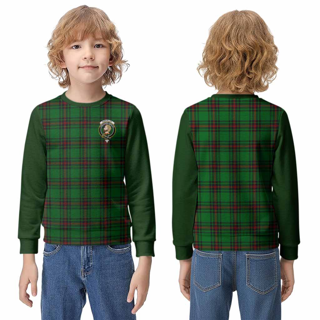 Kirkaldy Tartan Accent Kid Knitted Sweatshirt with Family Crest