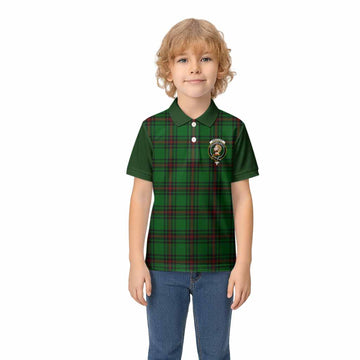 Kirkaldy Tartan Accent Kid Polo Shirt with Family Crest