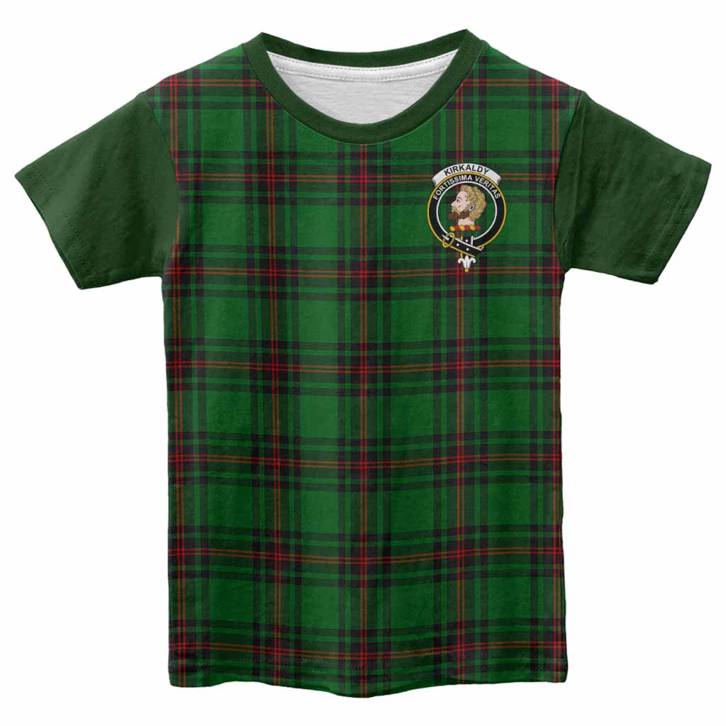 Kirkaldy Tartan Accent Kid T-shirt with Family Crest