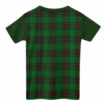 Kirkaldy Tartan Accent Kid T-shirt with Family Crest