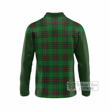 Kirkaldy Tartan Accent Long Sleeve Polo Shirt with Family Crest