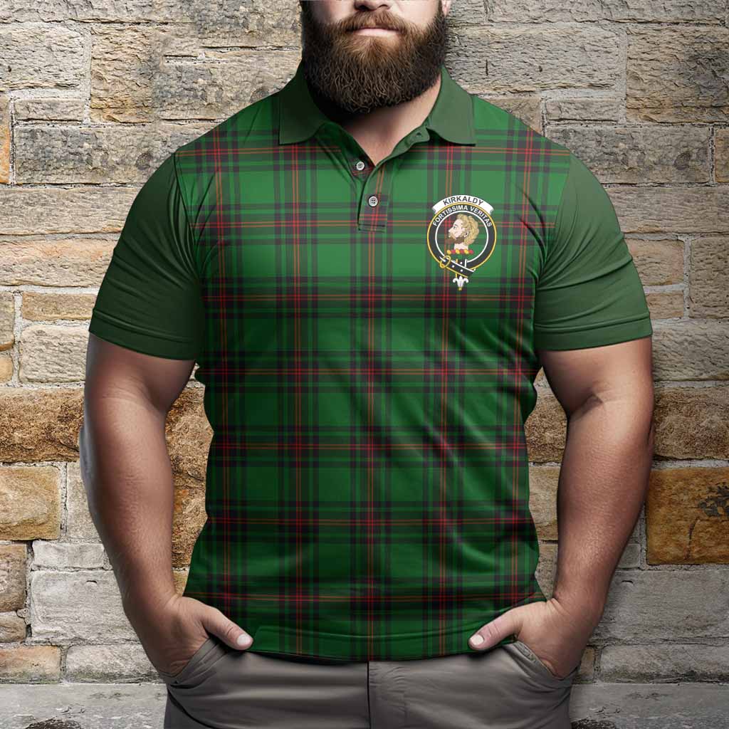 Kirkaldy Tartan Accent Polo Shirt with Family Crest