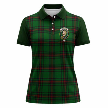 Kirkaldy Tartan Accent Women Polo Shirt with Family Crest