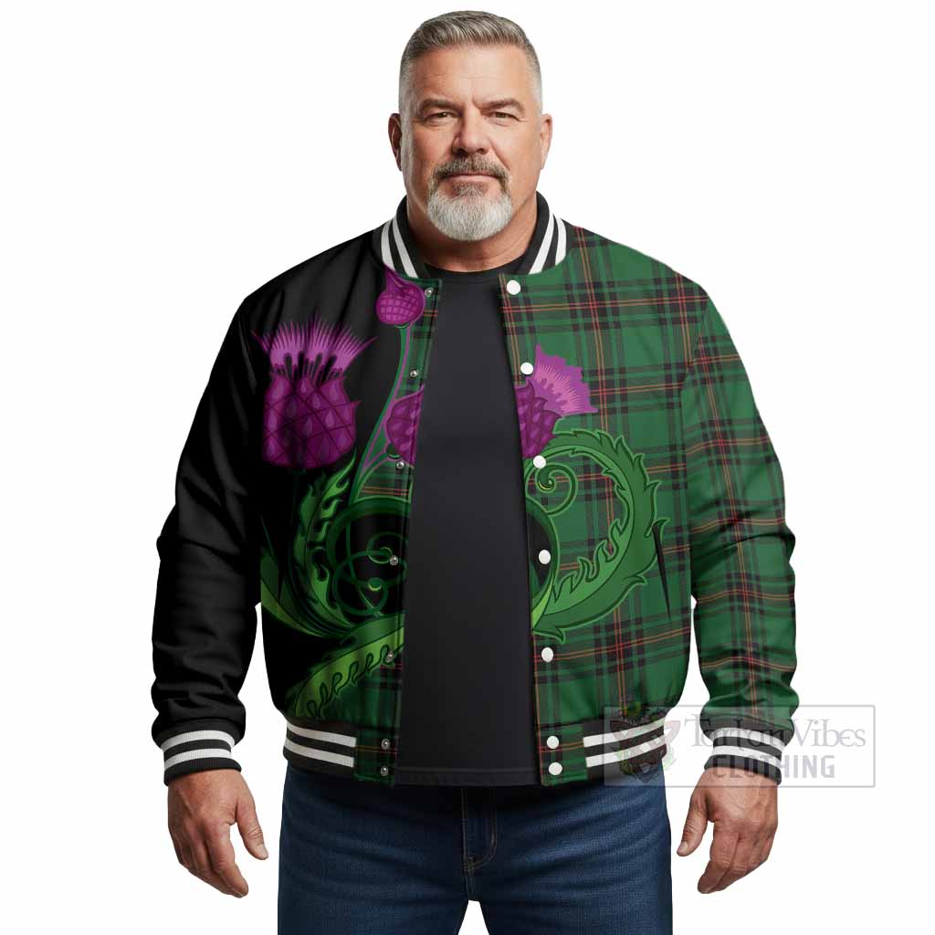 Kirkaldy Tartan Baseball Jacket Traditional Scottish Thistle