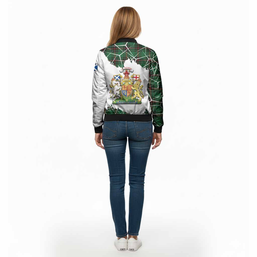 Kirkaldy Tartan Bomber Jacket with Family Crest and Lion Rampant Grunge Style