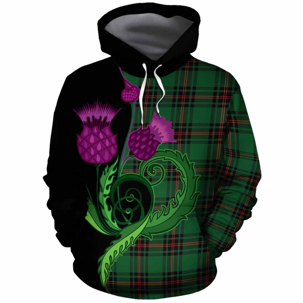 Kirkaldy Tartan Cotton Hoodie Traditional Scottish Thistle