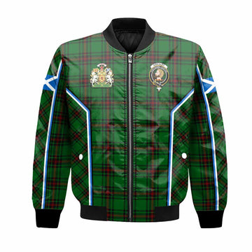 Kirkaldy Tartan Crest Bomber Jacket Scotland Coat of Arm Flag Style