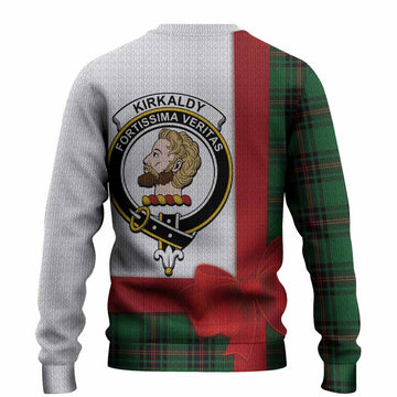 Kirkaldy Tartan Crest Christmas Christmas Ugly Sweater Highland Cow Bagpipes Coquette Bow Style