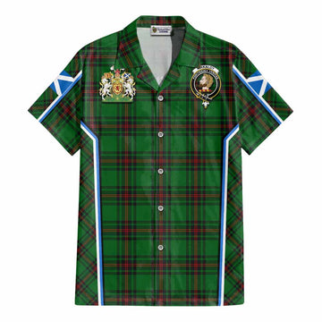 Kirkaldy Tartan Crest Cotton Hawaiian Shirt Scotland Coat of Arm Flag Style - Tartan Vibes Clothing
