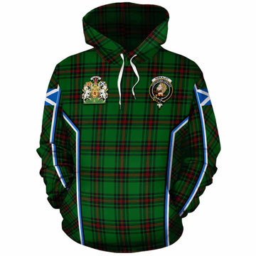 Kirkaldy Tartan Crest Cotton Hoodie Scotland Coat of Arm Flag Style