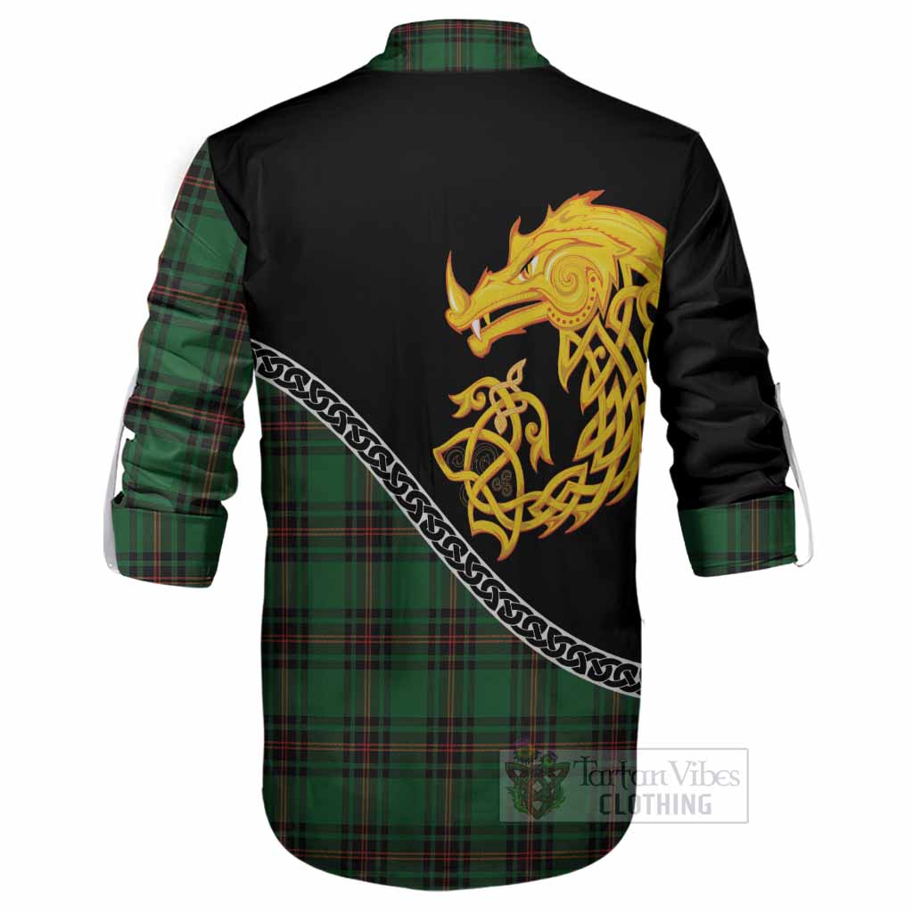 Kirkaldy Tartan Crest Ghillie Shirt Legendary Dragon Knot Half Style