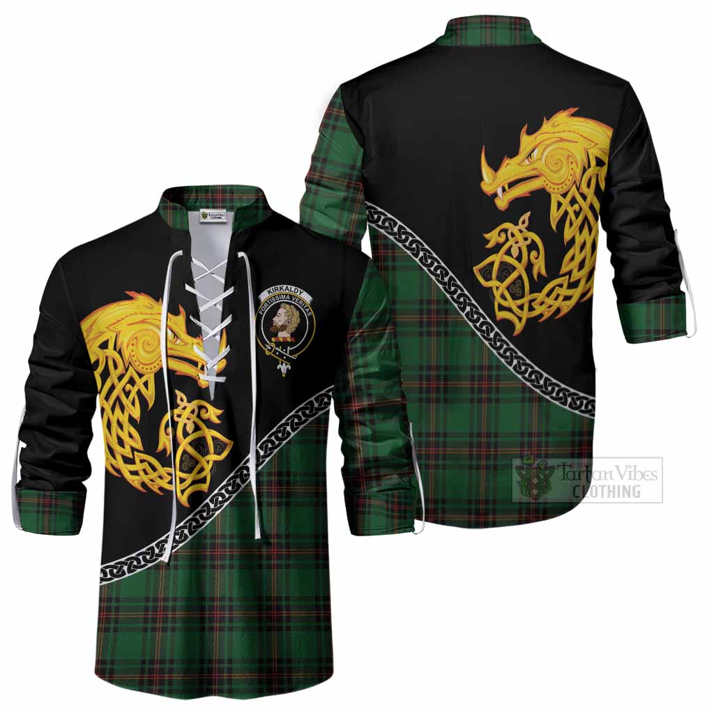 Kirkaldy Tartan Crest Ghillie Shirt Legendary Dragon Knot Half Style