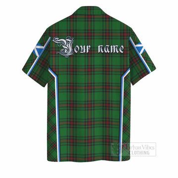 Kirkaldy Tartan Crest Hawaiian Shirt Scotland Coat of Arm Flag Style
