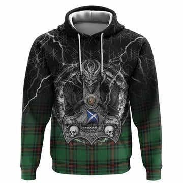 Kirkaldy Tartan Crest Hoodie Celtic Odin's Raven Legacy