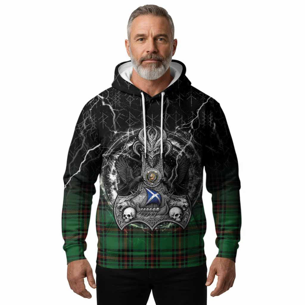 Kirkaldy Tartan Crest Hoodie Celtic Odin's Raven Legacy