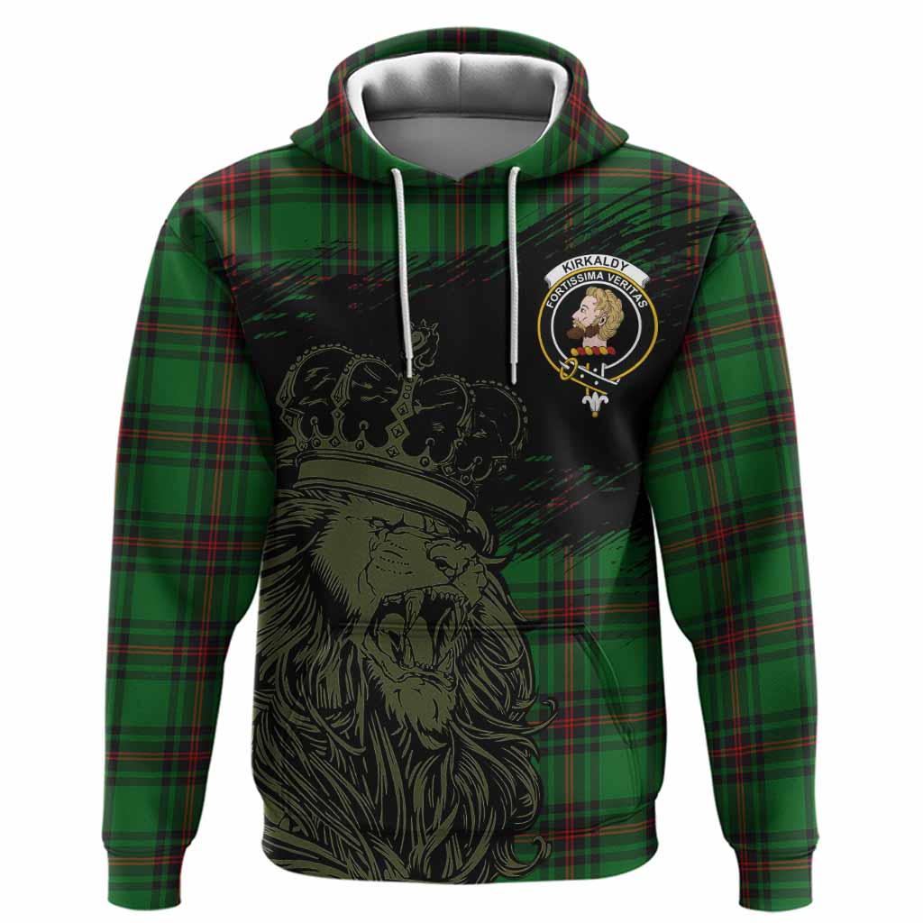 Kirkaldy Tartan Crest Hoodie Crowned Lion Heritage Style