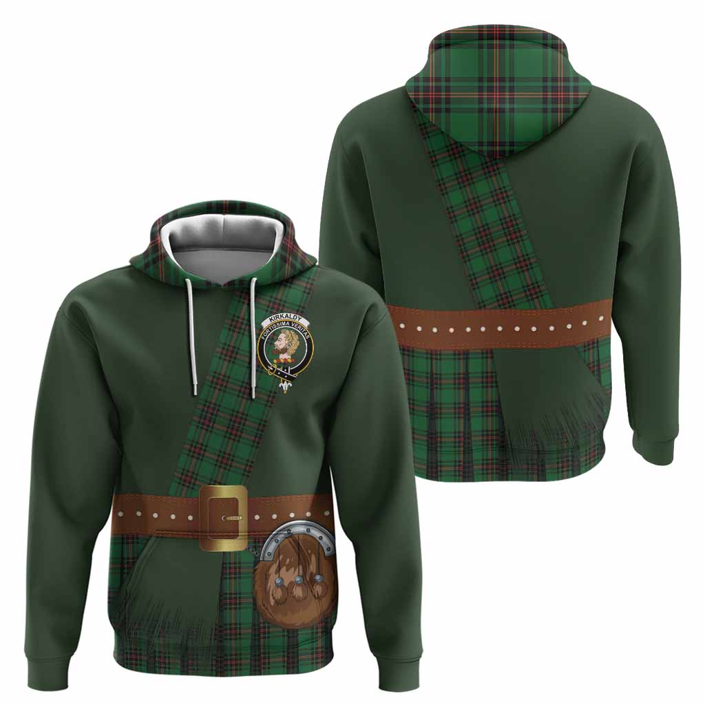Kirkaldy Tartan Crest Hoodie Kilt Costume Style