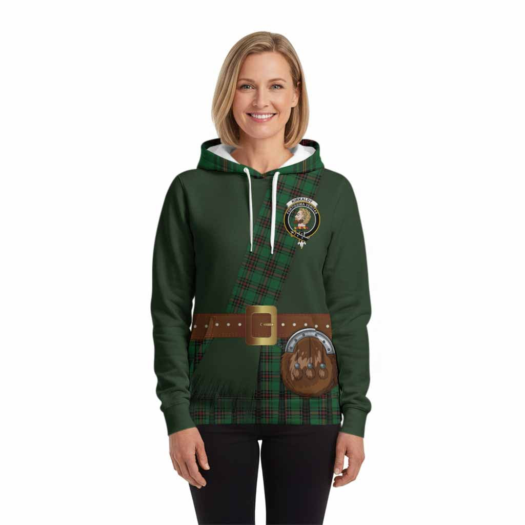 Kirkaldy Tartan Crest Hoodie Kilt Costume Style