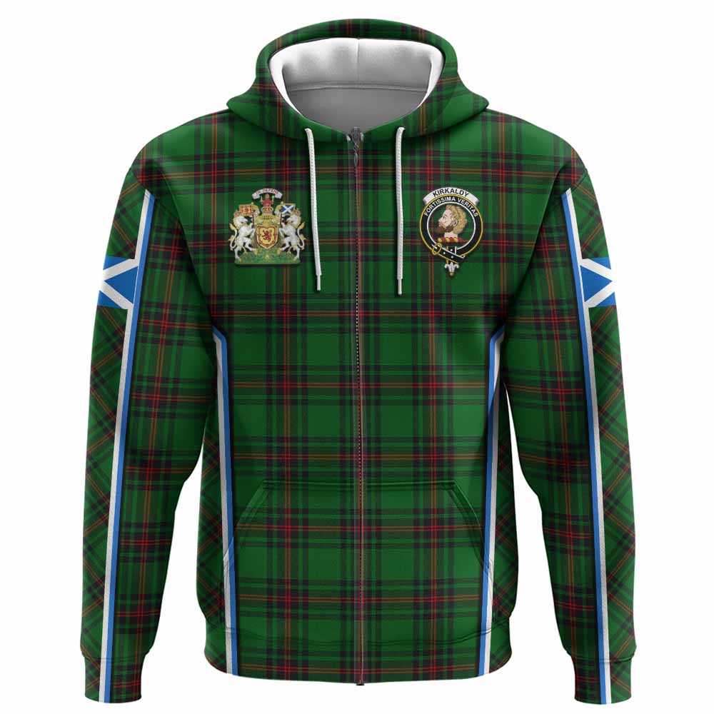 Kirkaldy Tartan Crest Hoodie Scotland Coat of Arm Flag Style - Tartan Vibes Clothing
