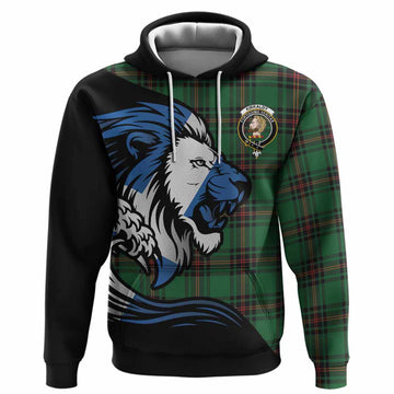Kirkaldy Tartan Crest Hoodie Scottish Golden Lions Wave Flow