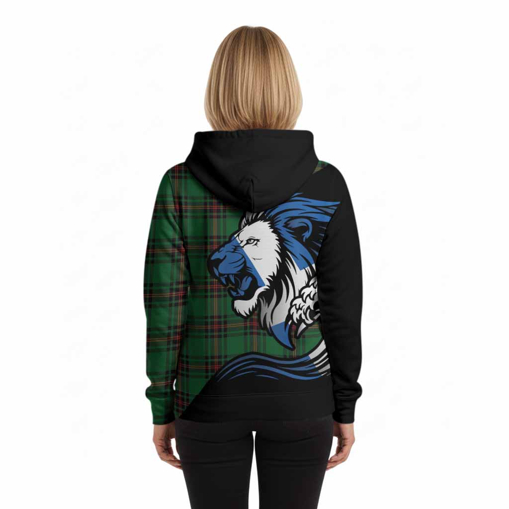 Kirkaldy Tartan Crest Hoodie Scottish Golden Lions Wave Flow