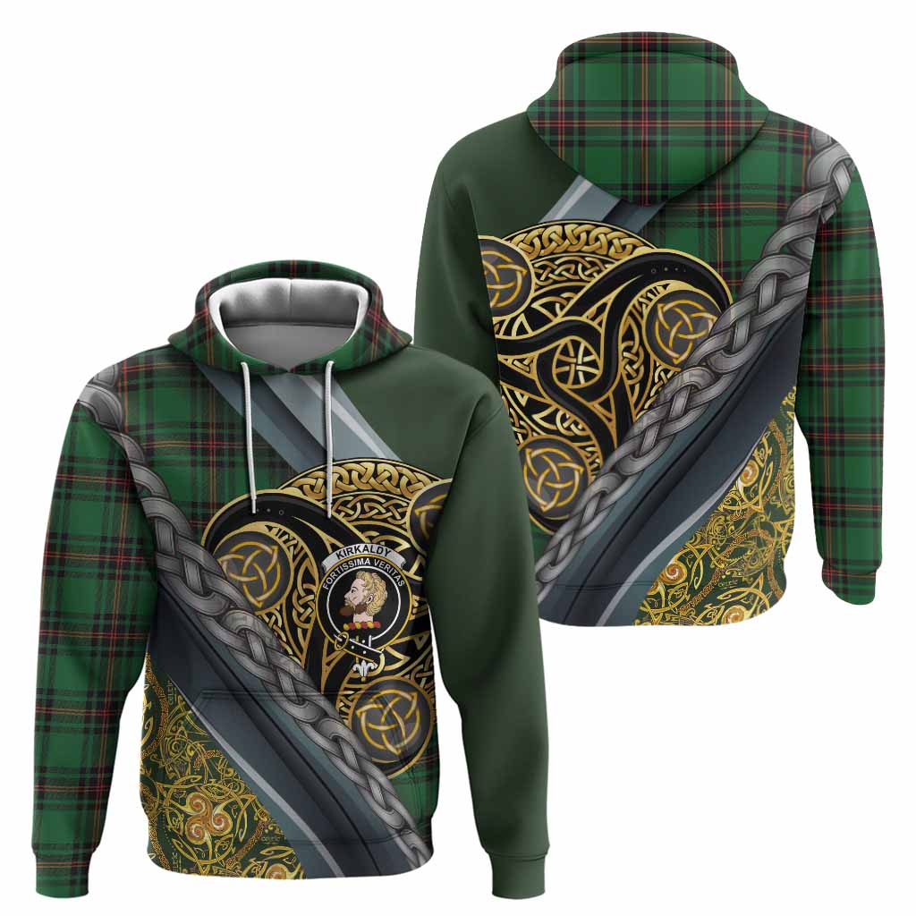 Kirkaldy Tartan Crest Hoodie Scottish Triskele Celtic