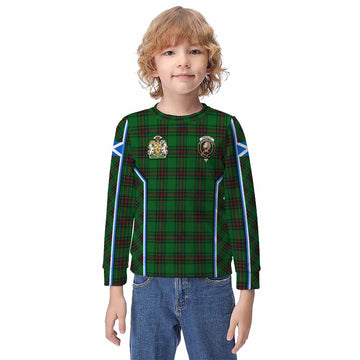 Kirkaldy Tartan Crest Kid Knitted Sweatshirt Scotland Coat of Arm Flag Style - Tartan Vibes Clothing