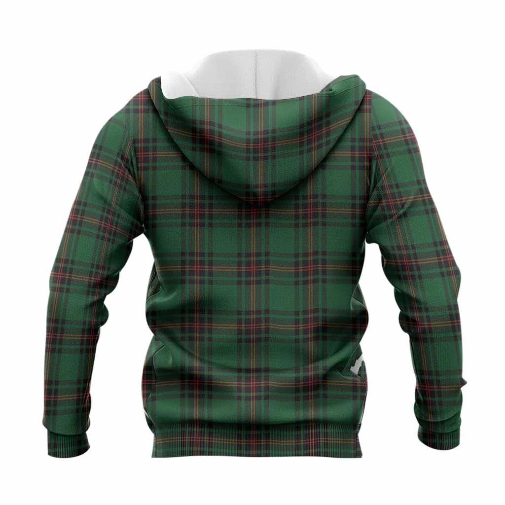 Kirkaldy Tartan Crest Knitted Hoodie Ferocious Lion Style