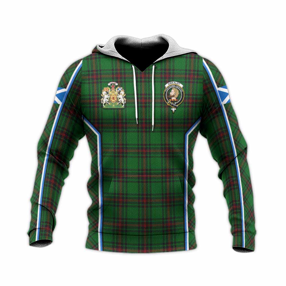 Kirkaldy Tartan Crest Knitted Hoodie Scotland Coat of Arm Flag Style - Tartan Vibes Clothing