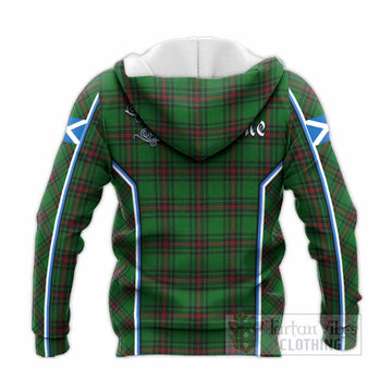 Kirkaldy Tartan Crest Knitted Hoodie Scotland Coat of Arm Flag Style