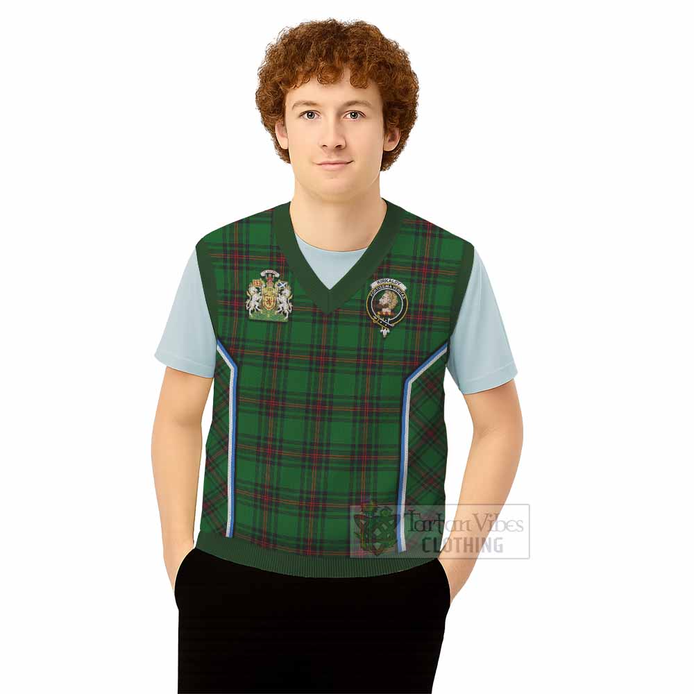 Kirkaldy Tartan Crest Knitted V-Neck Vest Scotland Coat of Arm Flag Style - Tartan Vibes Clothing